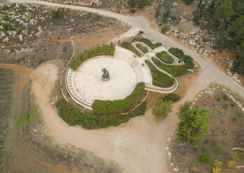 Aerial view of the memorial monument for the 9/11 victims, Jerusalem, Israel. - AAEF21760