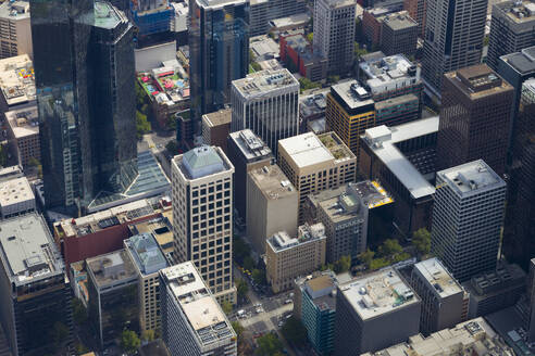 Aerial view of Melbourne downtown, view of the skyscrapers rooftops, Victoria, Australia. - AAEF21834