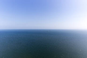 Aerial view of a small number of vessel sailing on the blue ocean near Melbourne, Victoria, Australia. - AAEF21851