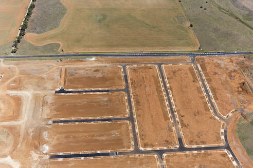 Aerial view of a residential area under construction in Melbourne, Victoria, Australia. - AAEF21872