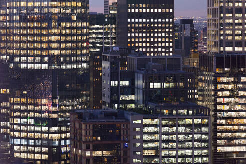 Aerial view of the city skyline with skyscrapers in Melbourne downtown, Victoria, Australia. - AAEF21880