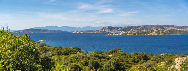 View of coastline near Palau town, Palau, Sardinia, Italy, Mediterranean, Europe - RHPLF26780