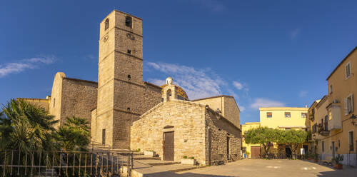 View of Chiesa Parrocchiale di S. Paolo Apostolo church on sunny day in Olbia, Olbia, Sardinia, Italy, Mediterranean, Europe - RHPLF26805