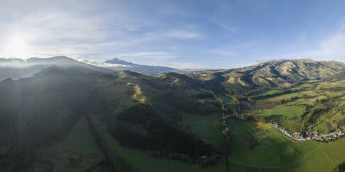 Aerial view of landscape, Zuleta, Imbabura, Ecuador, South America - RHPLF26849