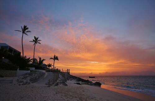 Sunrise on Bermuda's Pink Beach West, Bermuda, Atlantic, North America - RHPLF26871