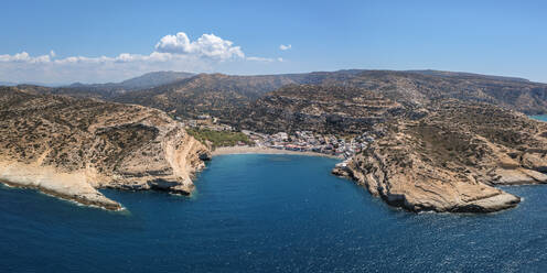 Bay and beach of Matala, Iraklion, Crete, Greek Islands, Greece, Europe - RHPLF26970