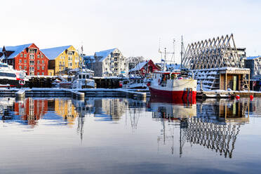 Fishing boats moored in the harbor, Tromso, Norway, Scandinavia, Europe - RHPLF27037