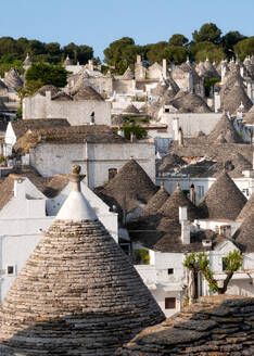 Panoramic view of trulli houses, UNESCO World Heritage Site, Alberobello, Puglia region, Italy, Europe - RHPLF27046