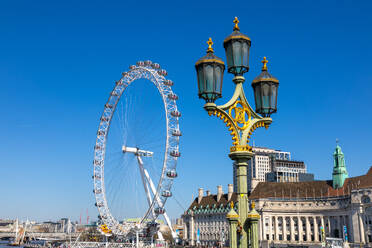 Westminster Bridge lantern and London Eye, London, England, United Kingdom, Europe - RHPLF27077