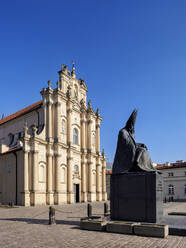 Statue of Wyszynski and Roman Catholic Church of the Visitants, Krakowskie Przedmiescie, Warsaw, Masovian Voivodeship, Poland, Europe - RHPLF27116