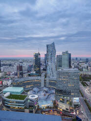 City Centre Skyline, elevated view, Warsaw, Masovian Voivodeship, Poland, Europe - RHPLF27123