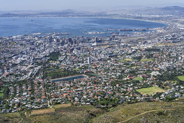 View of Cape Town from top of Table Mountain, Cape Town, South Africa, Africa - RHPLF27256