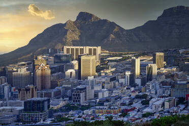 Sunset over Cape Town city, South Africa, Africa - RHPLF27258