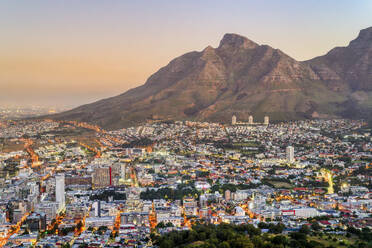 Sunset over Cape Town city, South Africa, Africa - RHPLF27259