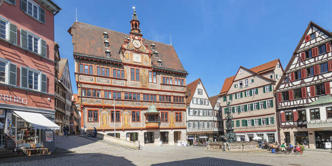 Town Hall at the market place, Tubingen, Baden Wurttemberg, Germany, Europe - RHPLF27262