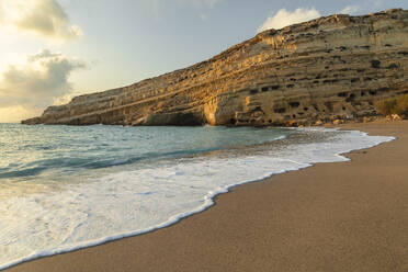 Bay and beach of Matala, Iraklion, Crete, Greek Islands, Greece, Europe - RHPLF27286