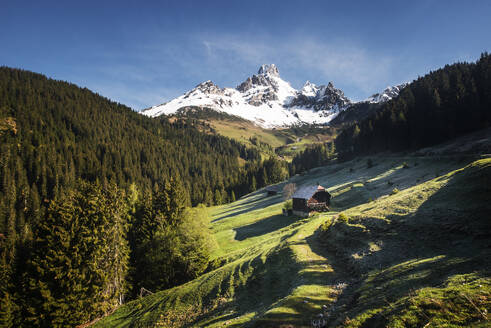 Austria, Salzburger Land, Secluded hut in Dachstein Mountains - HHF05908