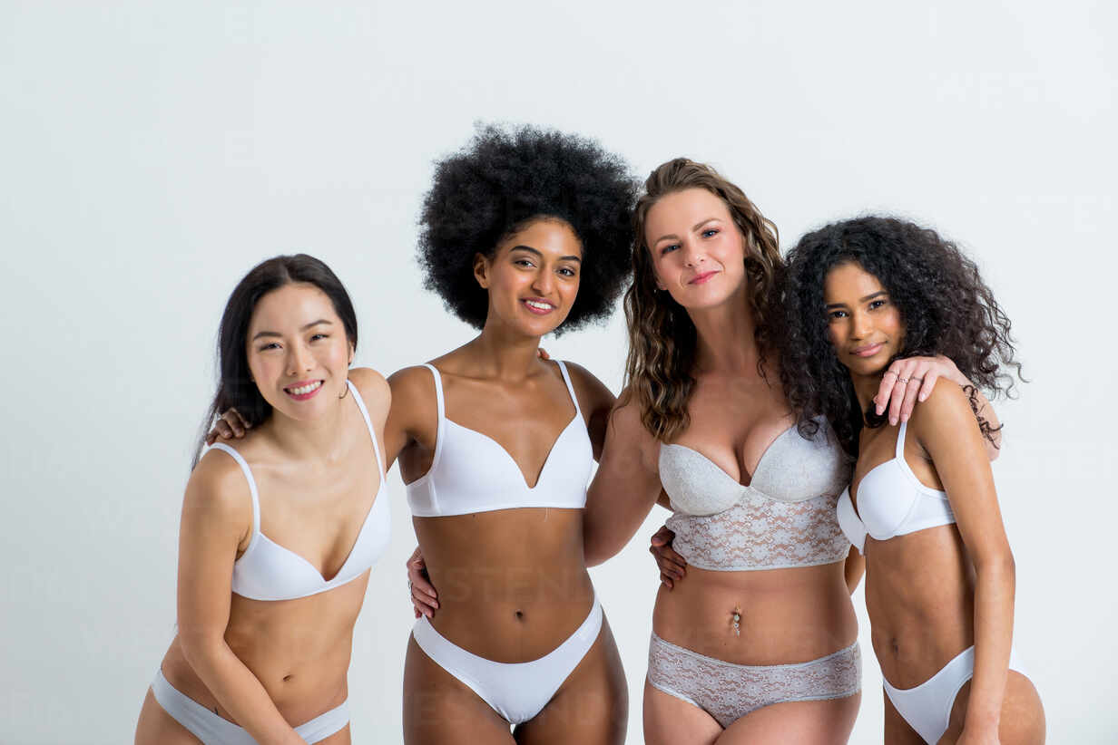 Overweight multiracial women in underwear · Free Stock Photo