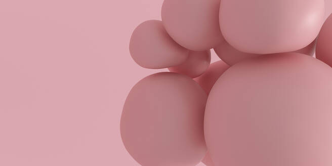 3D-Rendering von pastellrosa glatten Blasen - MSMF00095