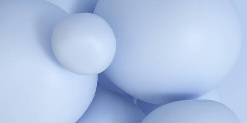 3D background of smooth pastel blue bubbles - MSMF00096