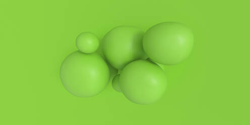 3D render of green smooth bubbles - MSMF00101