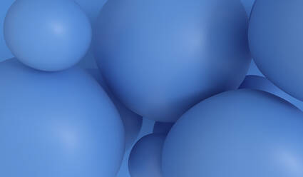 3D background of smooth blue bubbles - MSMF00103
