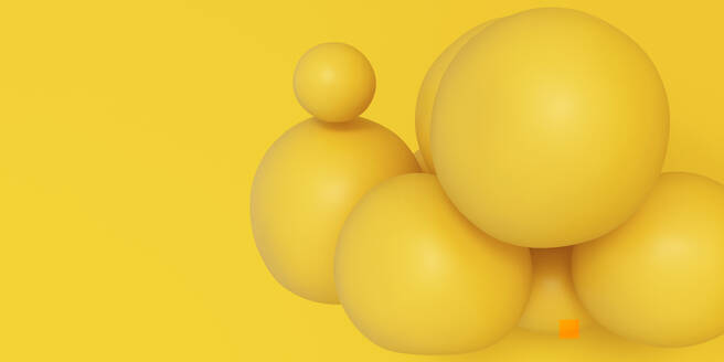 3D-Rendering von gelben glatten Blasen - MSMF00104