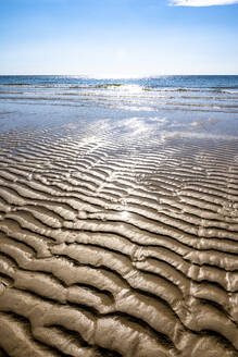 Germany, Schleswig-Holstein, Rippled beach sand on Sylt island - EGBF00874