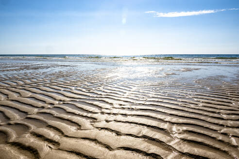 Germany, Schleswig-Holstein, Rippled beach sand on Sylt island - EGBF00875