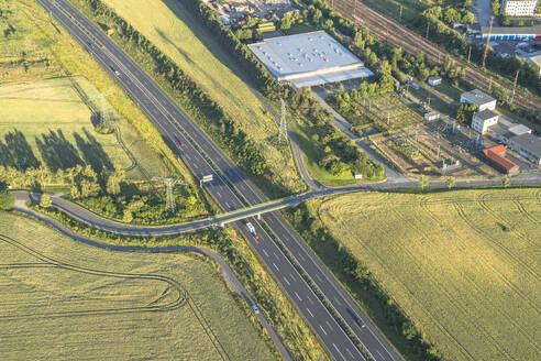 Germany, Saxony-Anhalt, Aerial view of Bundesautobahn 36 - PVCF01370