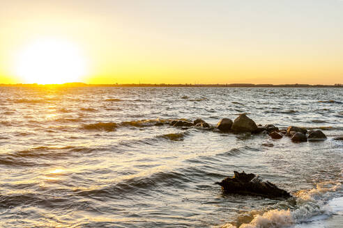 Germany, Mecklenburg-Vorpommern, Baltic sea coast at sunset - EGBF00904