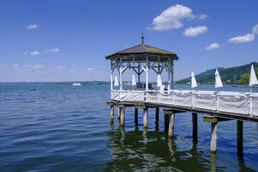 Austria, Vorarlberg, Bregenz, Pavilion on shore of Lake Constance - LBF03851