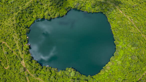 Aerial of Lake Tison, Ngaoundere, Adamawa region, Northern Cameroon, Africa - RHPLF27437