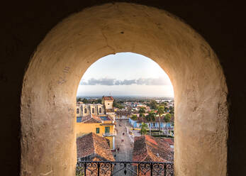 The streets and rooftops of historic Trinidad at sunset, Trinidad, Cuba, Central America - RHPLF27524