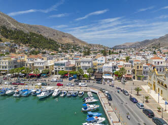 Aerial view of Kalimnos town, Kalimnos, Dodecanese Islands, Greek Islands, Greece, Europe - RHPLF27557