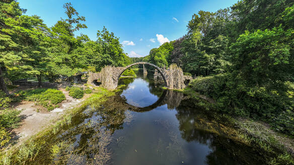 Rakotzbrucke (Devil´s Bridge), Kromlau Azalea and Rhododendron Park, Gablenz, Saxony, Germany, Europe - RHPLF27638