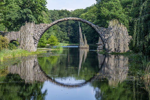 Rakotzbrucke (Devil´s Bridge), Kromlau Azalea and Rhododendron Park, Gablenz, Saxony, Germany, Europe - RHPLF27640