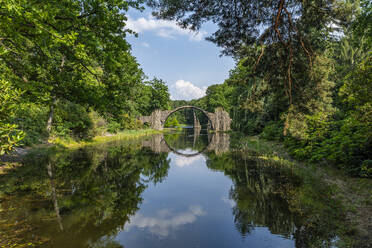 Rakotzbrucke (Devil´s Bridge), Kromlau Azalea and Rhododendron Park, Gablenz, Saxony, Germany, Europe - RHPLF27642