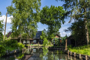 Village of Lehde in the UNESCO Biosphere Reserve, Spree Forest, Brandenburg, Germany, Europe - RHPLF27657