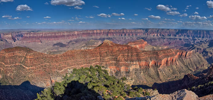 Jupiter Temple, ein Bergrücken an der Ostseite des North Rim, vom Cape Final aus gesehen, Grand Canyon National Park, UNESCO-Weltkulturerbe, Arizona, Vereinigte Staaten von Amerika, Nordamerika - RHPLF27708