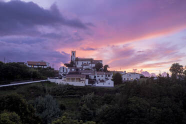 Sunset colors over Santo Antonio de Nordestinho village on Sao Miguel Island, Azores Islands, Portugal, Atlantic, Europe - RHPLF27746