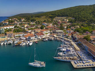 Aerial view of coastline near Zola, Kefalonia, Ionian Islands, Greek Islands, Greece, Europe - RHPLF27846