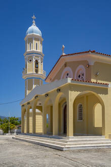 View of typical Greek Orthodox Church near Lakithra, Kefalonia, Ionian Islands, Greek Islands, Greece, Europe - RHPLF27851