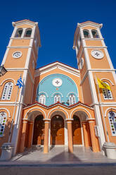 View of Greek Orthodox Church, Lixouri, Kefalonia, Ionian Islands, Greek Islands, Greece, Europe - RHPLF27853