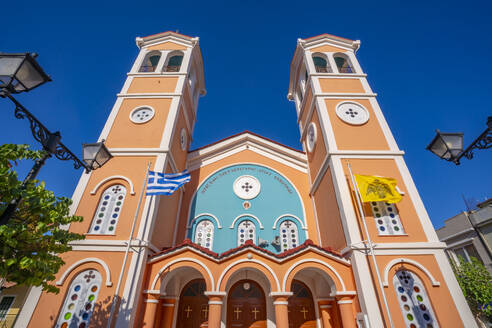 View of Greek Orthodox Church, Lixouri, Kefalonia, Ionian Islands, Greek Islands, Greece, Europe - RHPLF27855