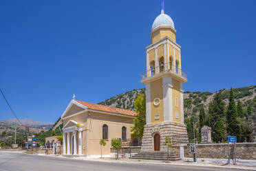 View of Greek Orthodox Church near Argostoli, capital of Cephalonia, Kefalonia, Ionian Islands, Greek Islands, Greece, Europe - RHPLF27856