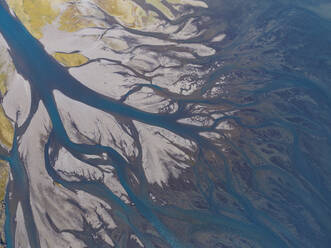 Aerial abstract view of Icelandic river, Iceland, Polar Regions - RHPLF27989