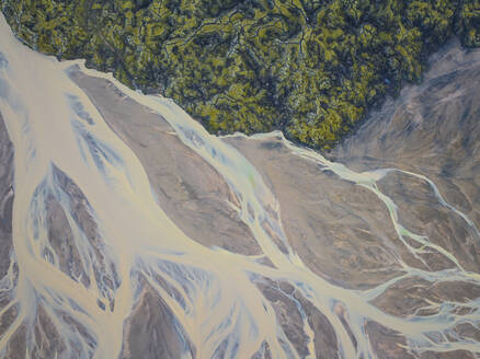 Aerial abstract view of Icelandic river, Iceland, Polar Regions - RHPLF27997