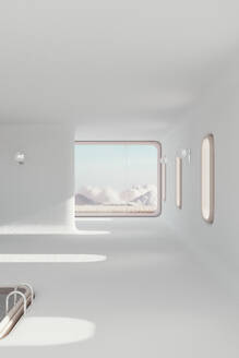 3D render of white painted minimalistic interior - JPF00482