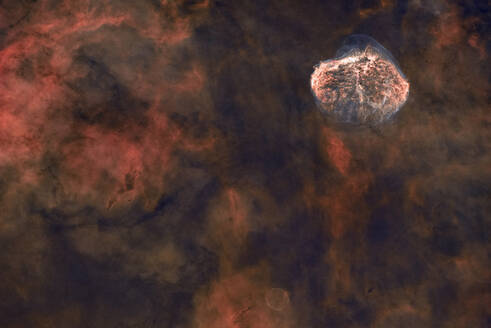 Crescent Nebula (Caldwell 27) in constellation Cygnus - ZCF01162